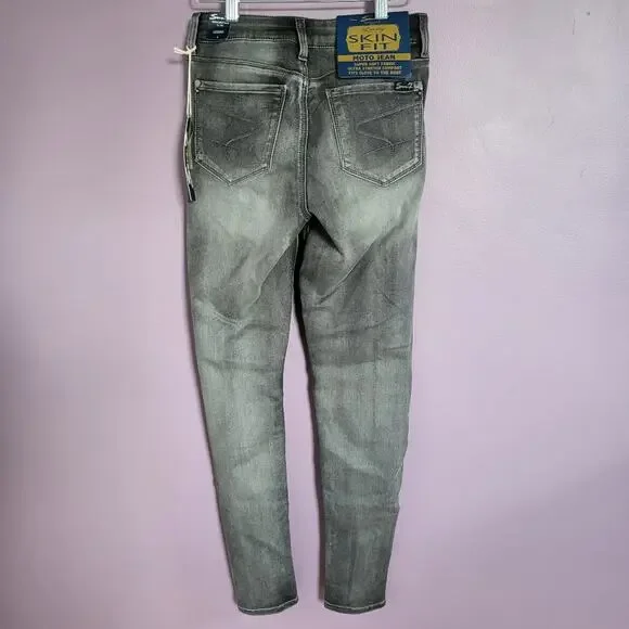 NWT Seven7 Washed Gray Mid Rise Luxury Skin Fit Legging Moto Skinny Jeans - Picture 10 of 16